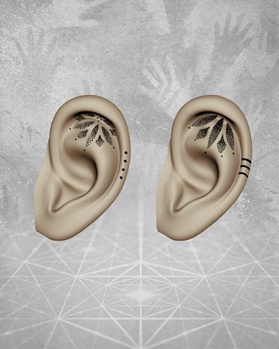 Tatuagens em Orelhas com mandalas